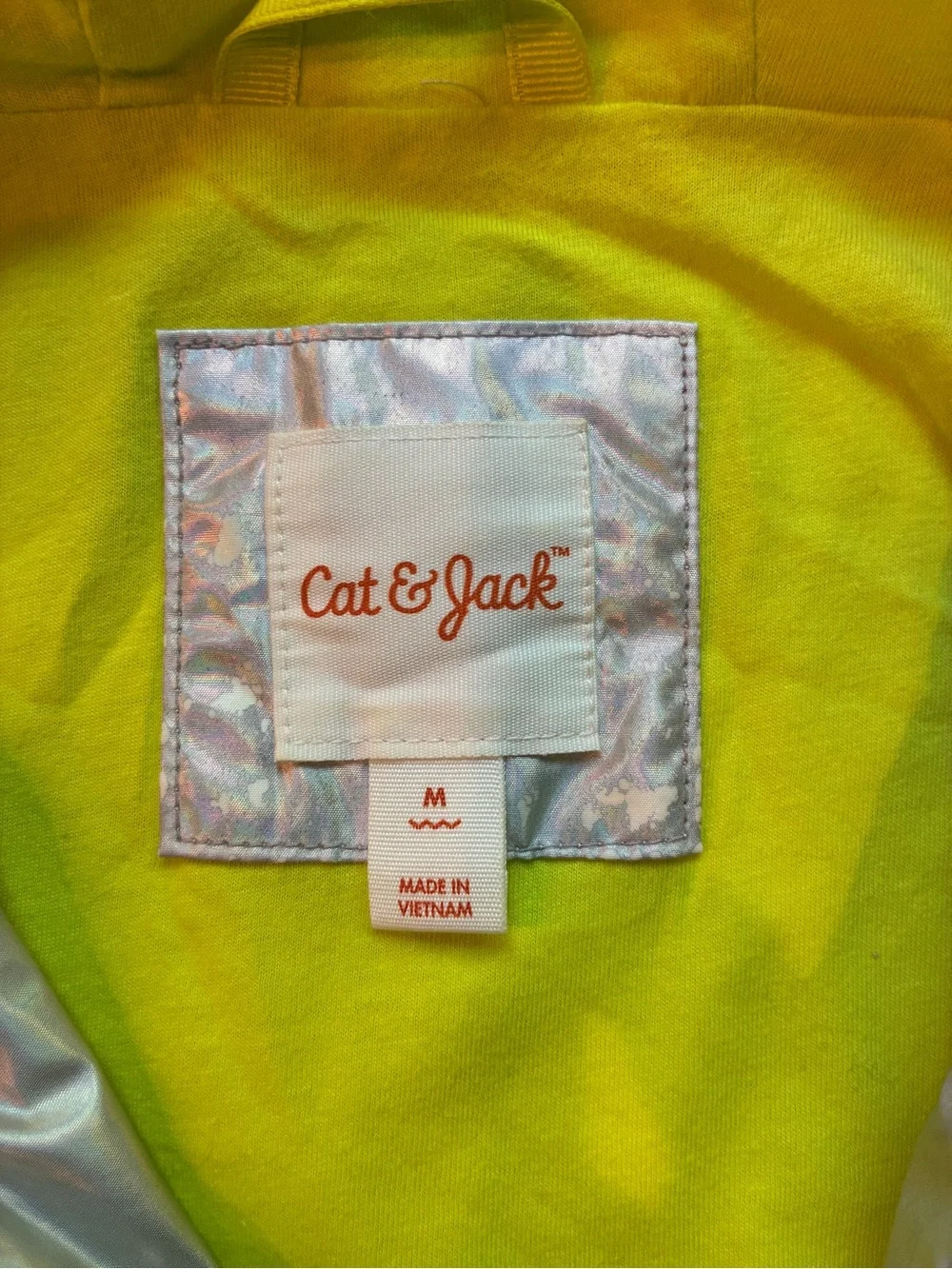 Cat & Jack Neon Lime Hooded Jacket with Iridescent Trim